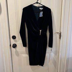 NWT Calvin Klein Velvet Emerald Green Dress sz 4!